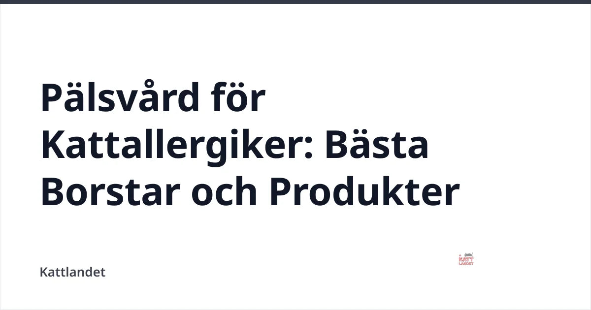 Pälsvård för Kattallergiker: Bästa Borstar och Produkter — Kattlandet