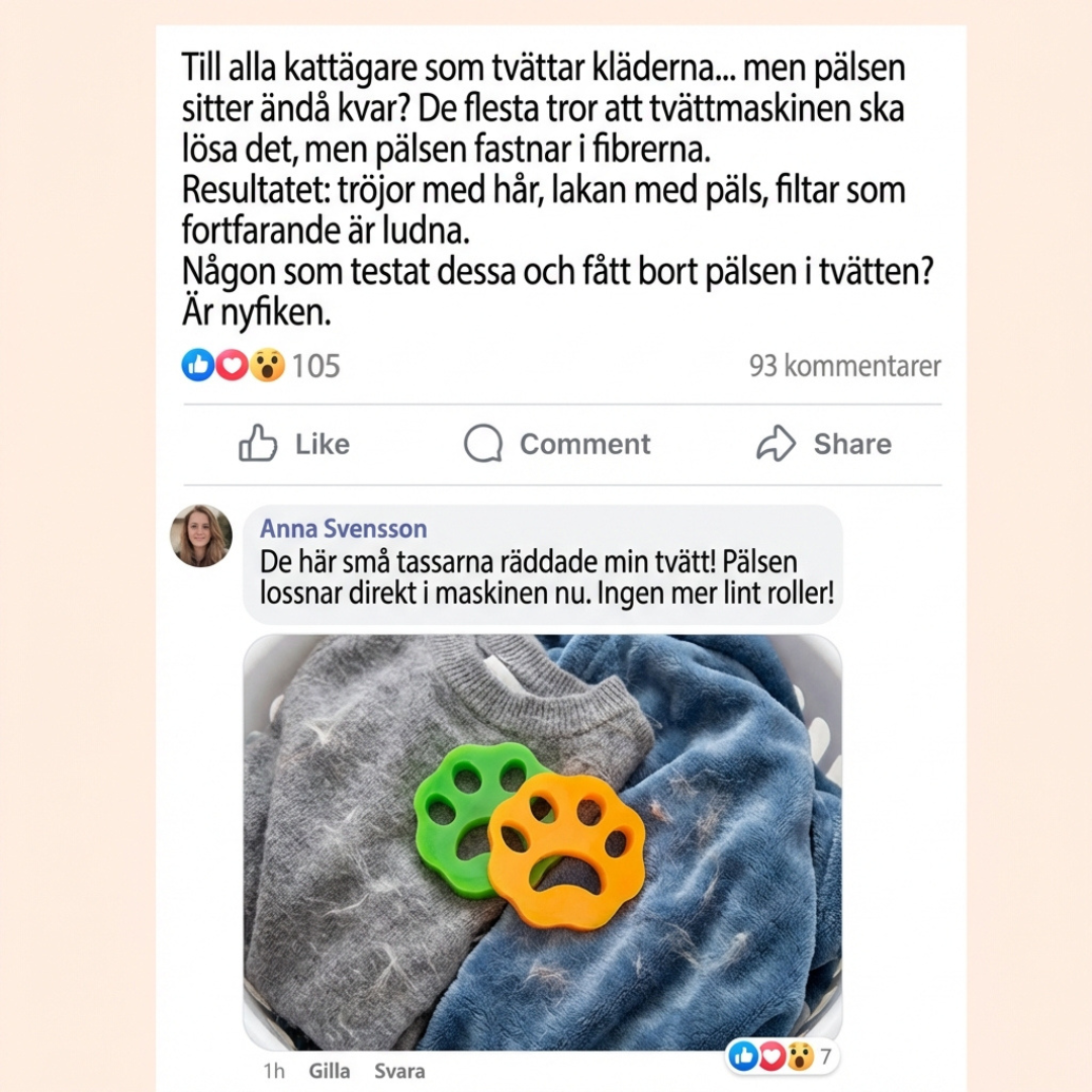 FURPAW - 2st Hårbortagningtassar till tvättmaskinen