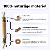 HappyTeeth - Tandrengörings-leksak med kattmynta och silvervine (4-pack)