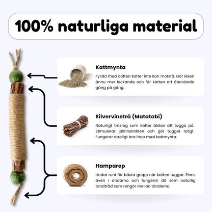 HappyTeeth - Tandrengörings-leksak med kattmynta och silvervine (4-pack)