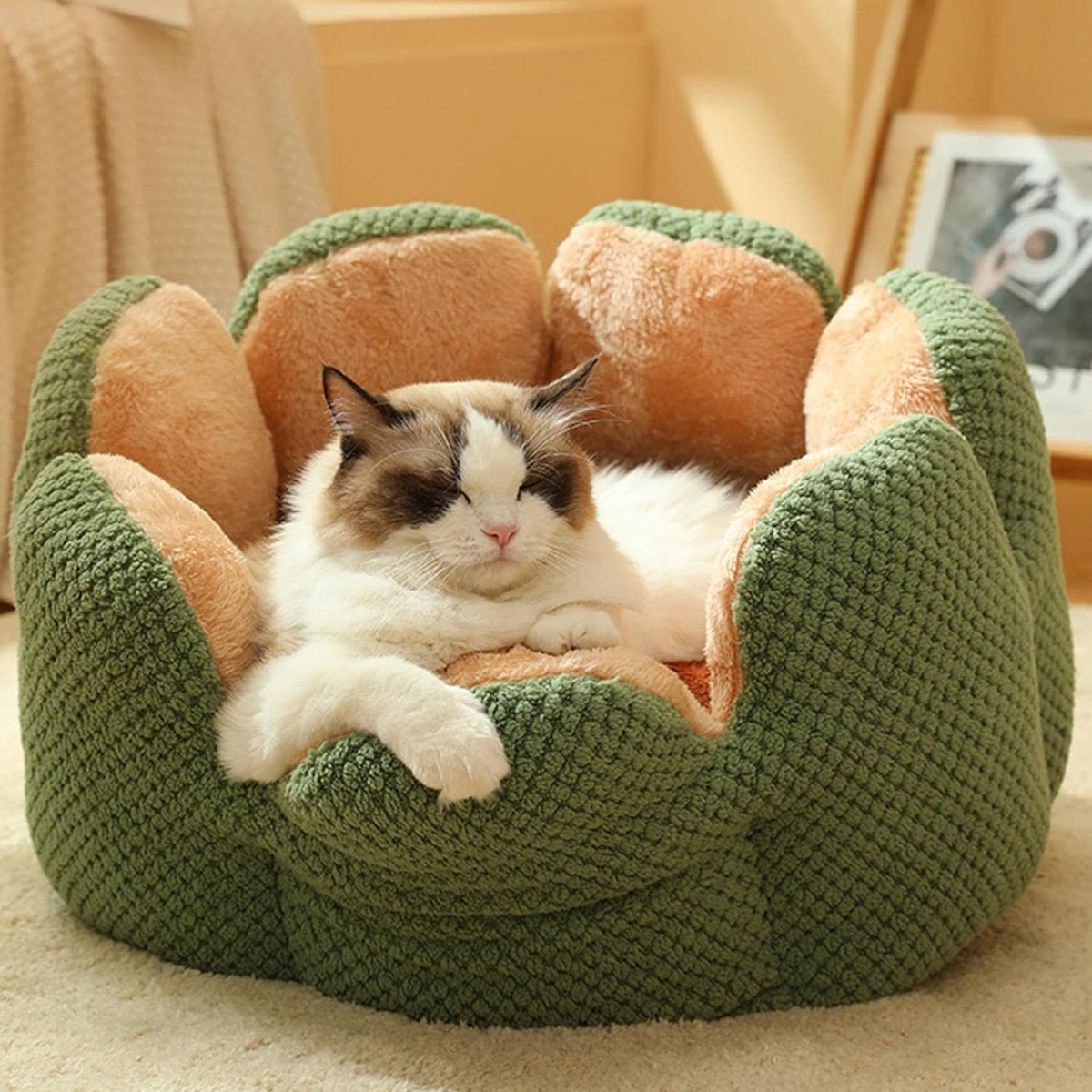 Flowerbed - Mjuk rymlig kattsäng